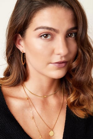 Collana lettere d'amore Gold Stainless Steel h5 Immagine2